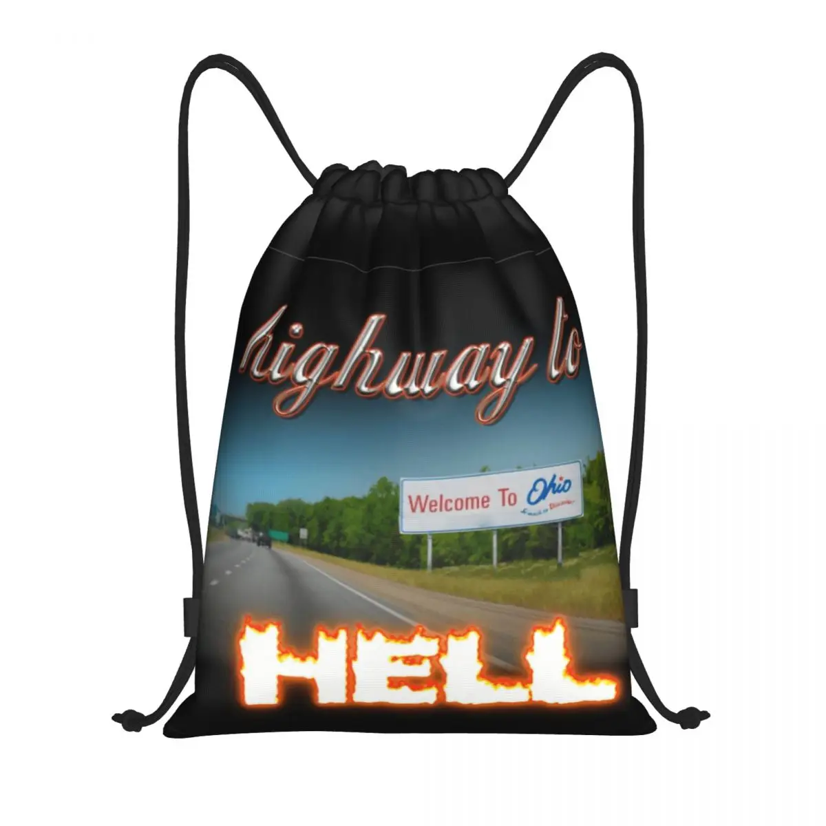 

Welcome Hell 1 Drawstring Bags Gym Bag Novelty Backpack Funny Novelty Field pack Picnics ins style