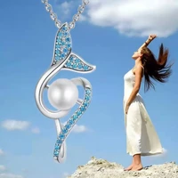 wangaiyao new fashion personality temperament wild mermaid tail pearl pendant necklace female collarbone chain wedding jewelry