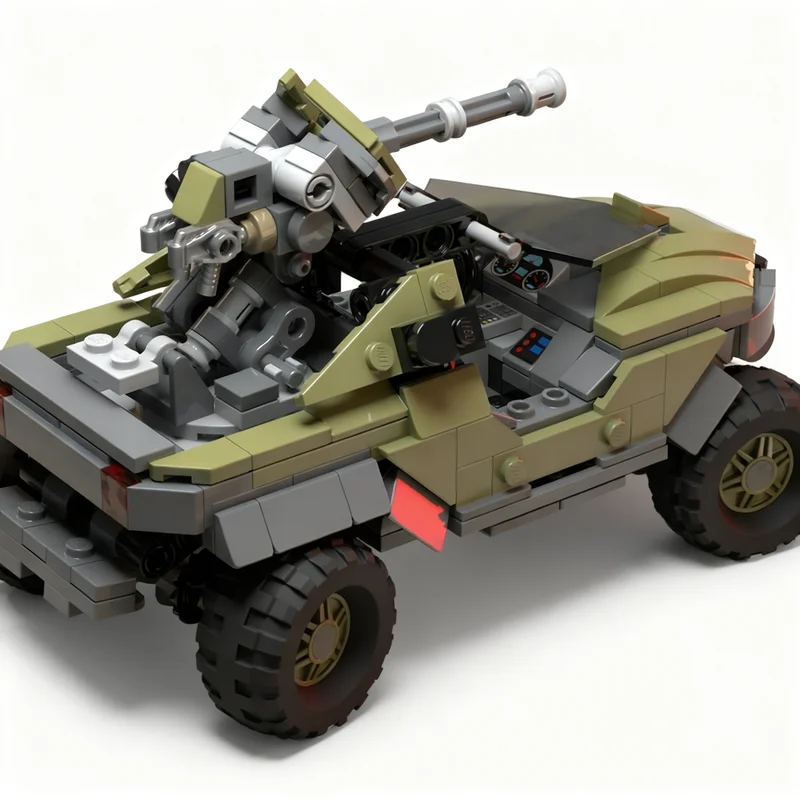 Фото 381 деталь MOC M12 Warthog Halo: Усовершенствованная демонстрационная модель из серии «Космическая галактика» (научно-фантастическая), строительные блоки, расширенный набор для сборки, премиум-игрушка, подарок №2