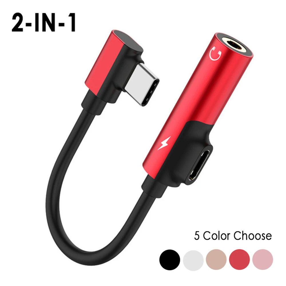

2 In 1 Type C To 3.5mm Headphone Jack 3.5 AUX USB Type-C Adapter Cable Converter For Huawei Xiaomi S10 S9 S8 OnePlus HTC