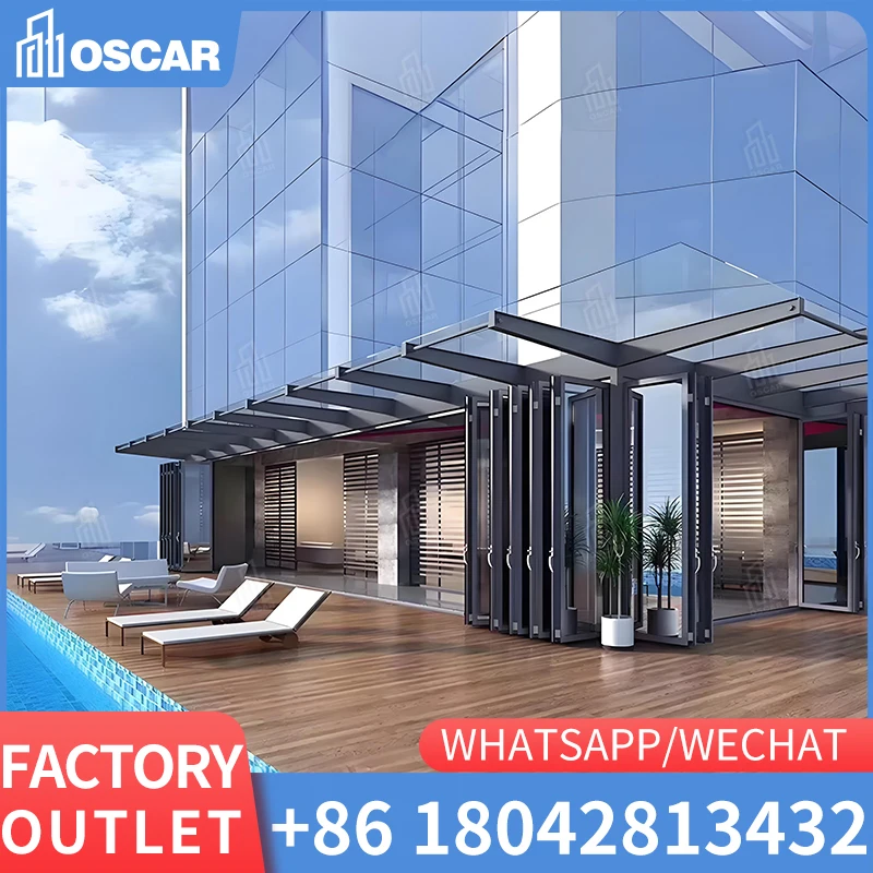 США высокие стандартные внешние складные двери система складных раздвижных