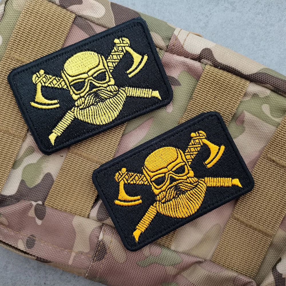 Двойной топор викингов Emrboidery Тактический поливинилхлоридный резиновый