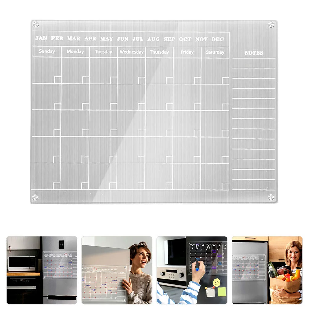 

Прозрачная магнитная доска для планировки, стеклянный акриловый сухой стираемый календарь, список дел, планировщик сообщений, холодильник