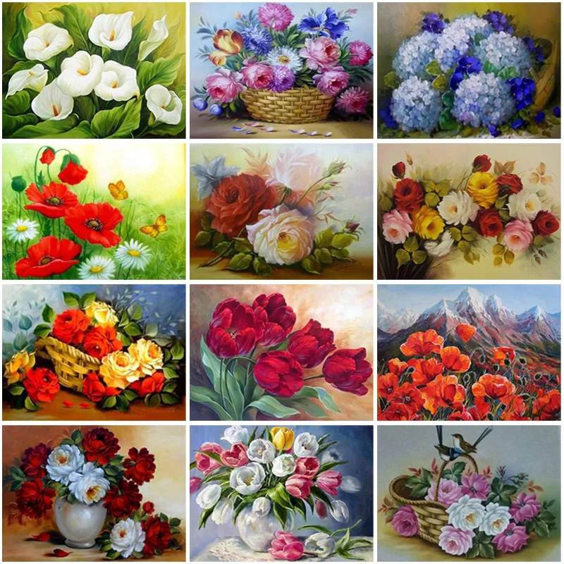 

DIY Flower 5D Diamond Painting Full Square Drill Embroidery Cross Stitch Kit Mosaic Rose Resin Gift Decor Home Decor Wall Art
