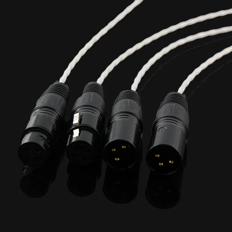 Пара посеребренных сбалансированных кабелей XLR микрофон шумоподавление