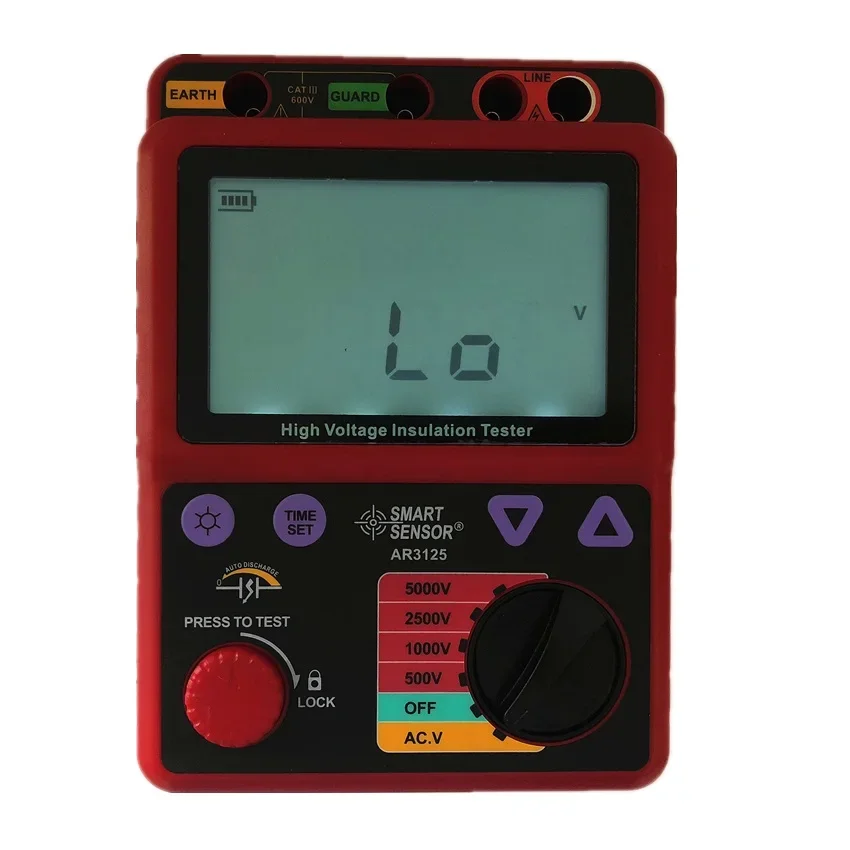 AR3125 Мегомметр 500 ~ 5000 В тестер сопротивления изоляции высокого напряжения