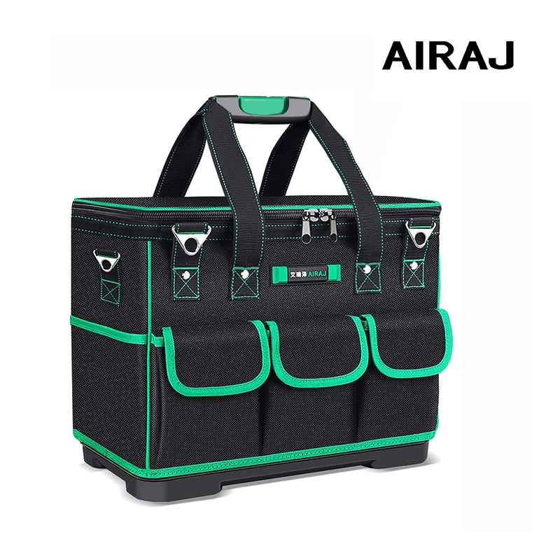 AIRAJ Heighten Electrician Tools Bag Multi-Pockets Professional Large Capacity Thickened Oxford Cloth Tool Storage Pouch