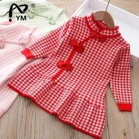 new baby girl fashion sweater dress chinese style knitted princess dress for kids baby cute winter clothes kids winter sweater