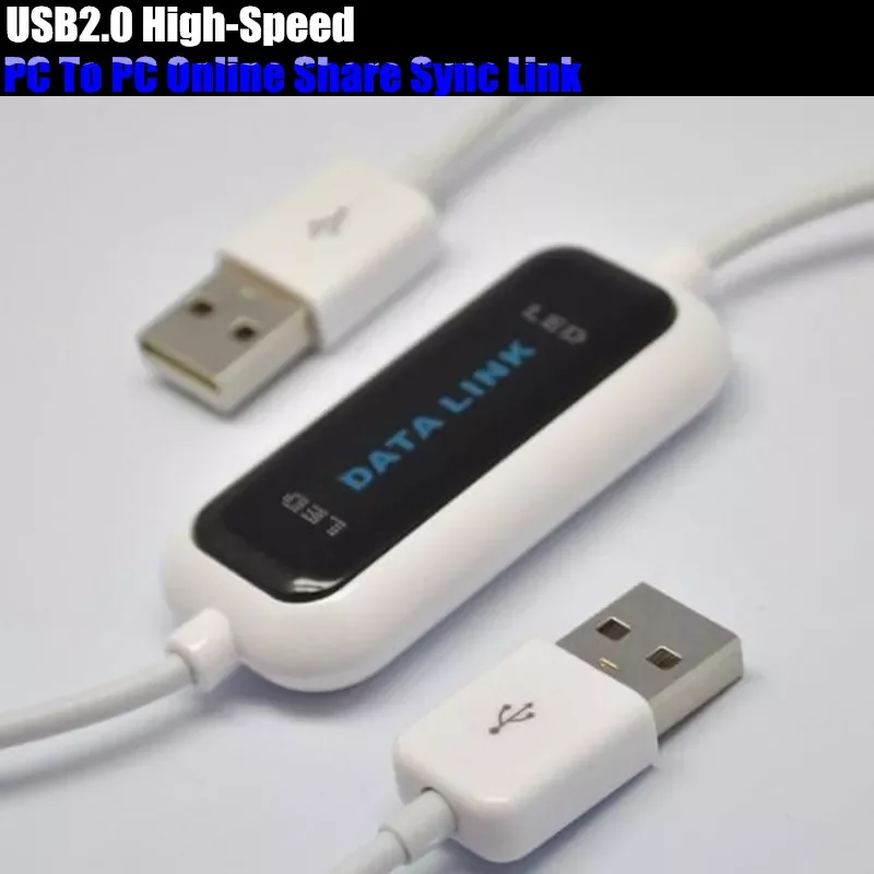

USB 2.0 High Speed To Online Share Sync Link Net Direct Data File Transfer Bridge LED Cable Easy Copy Between 2 Computer