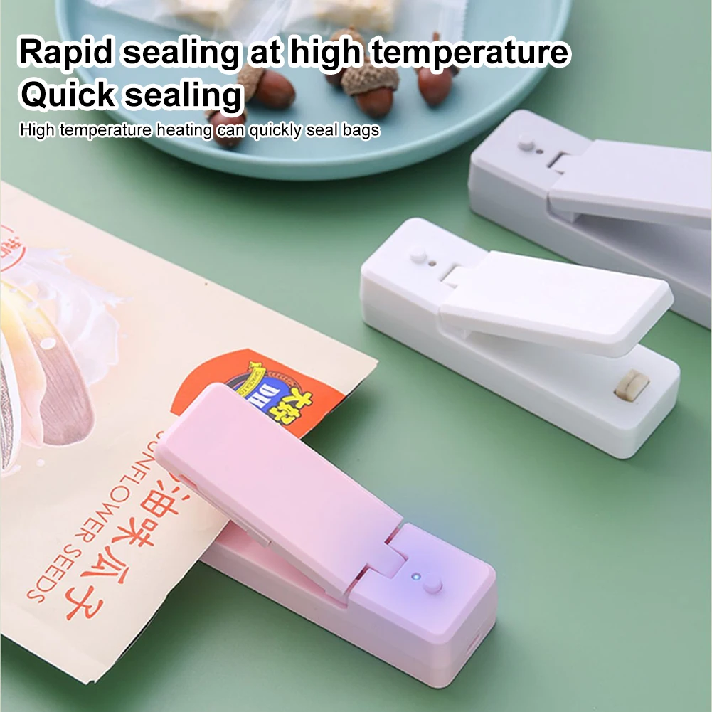 

Handheld Bag Sealer Heat Sealer Cutter Rechargeable Food Bag Sealer Machine for Plastic Fresh Bags