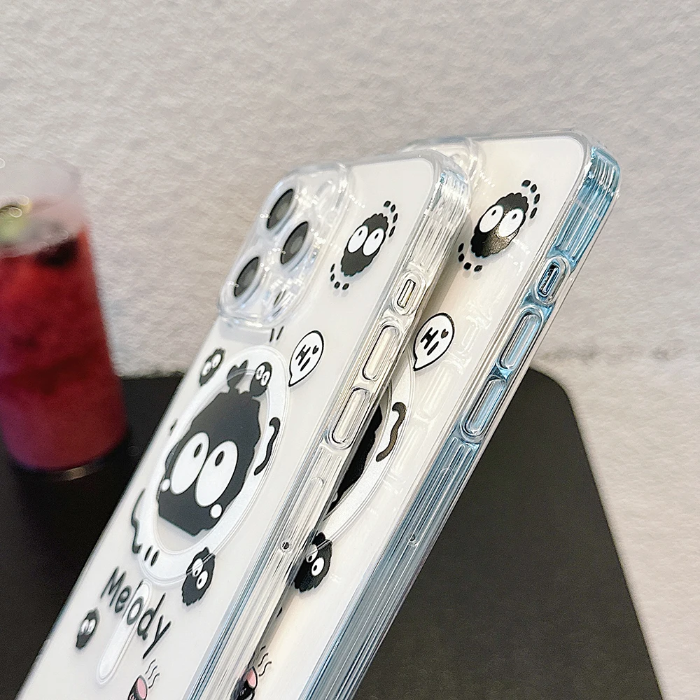 Магнитный чехол для телефона с рисунком Susuwatari Magsafe Samsung Galaxy S24 S23 S22 S21 S20 FE Plus Ultra 5G