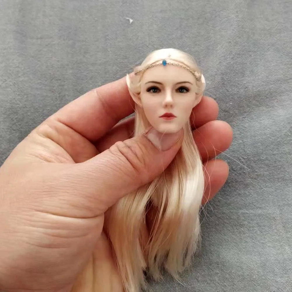 

In Stock 1/6 Female Soldier Blond Long Hair Head Carving LXF1904 Elf Queen Emma Fit 12" TBLeague White skin Body Action Figures