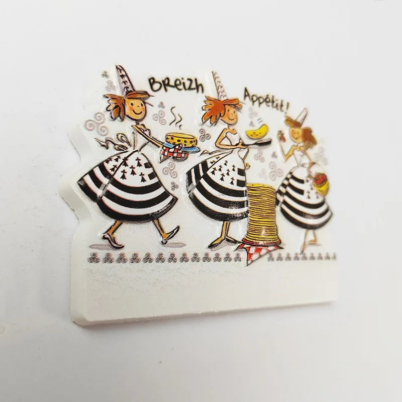 Бретань Франция мультяшный персонаж 3D магниты на холодильник туристические