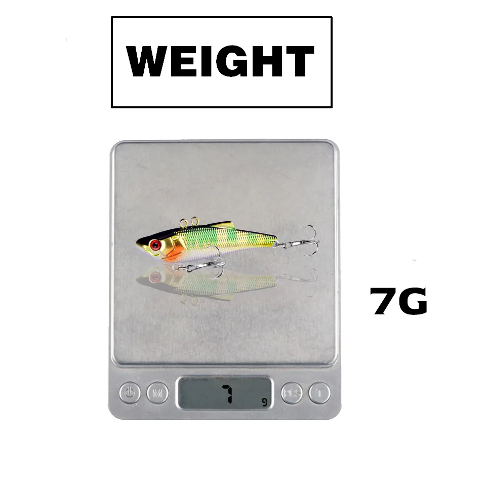 1PCS VIB Fishing Lure Swim Minnow Wobbler Hard Bait 7cm 7g Artificial Crankbait Winter Sea Bass Diving Swivel |