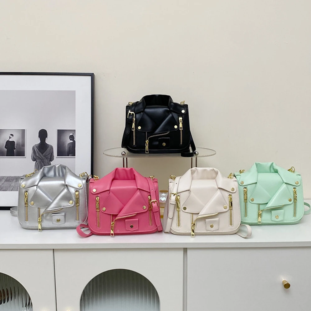 Harajuku Jacket Design Crossbody Bags for Women Cute Coat Shoulder Bag Mini Box Purses and Handbags Rivet Designer Bag Girls New