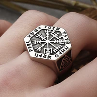 popular nordic viking compass rune rings mens fashion gothic retro hip hop party accessories jewelry gifts