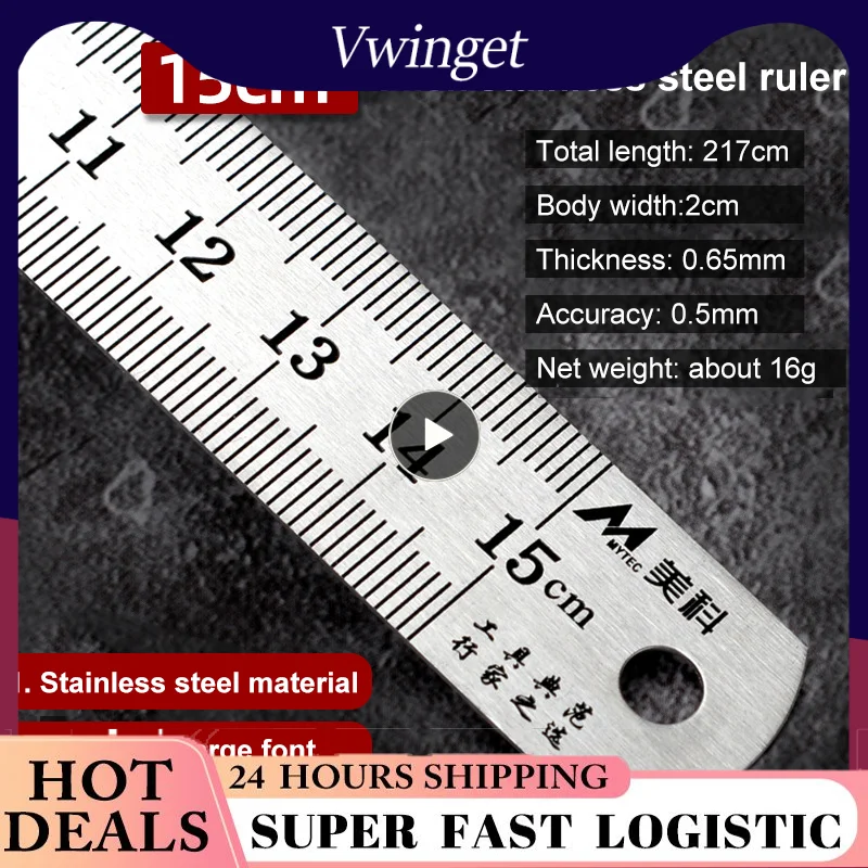 

Measuring Tool Double Side High Quality Straight Ruler Centimeter Inches Scale Measuring Tools Metric Rule Metric Ruler 500mm
