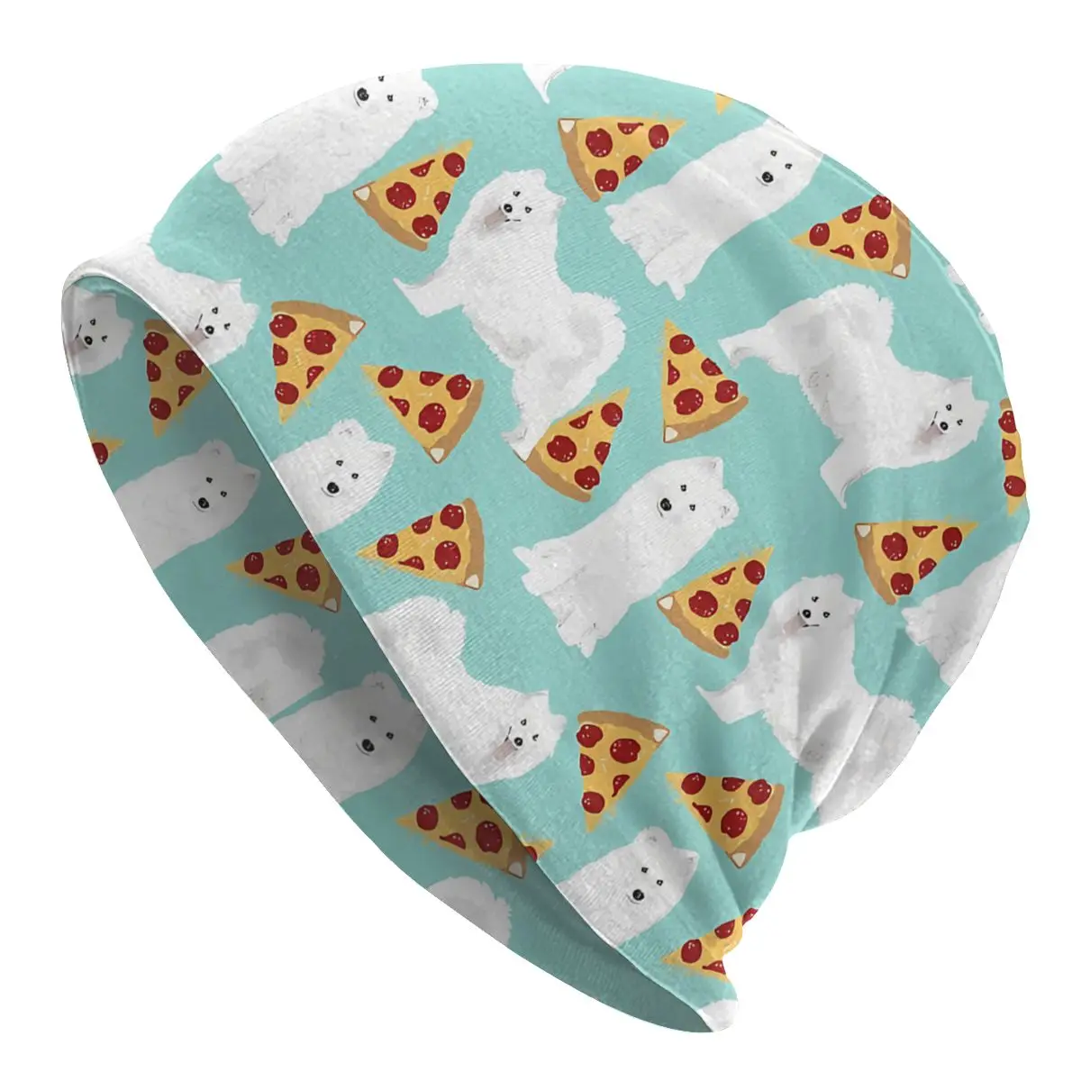 

Samoyed Cute Thin Skullies Beanies Caps Pizza Hat Sport Sports Bonnet Hats for Men Women