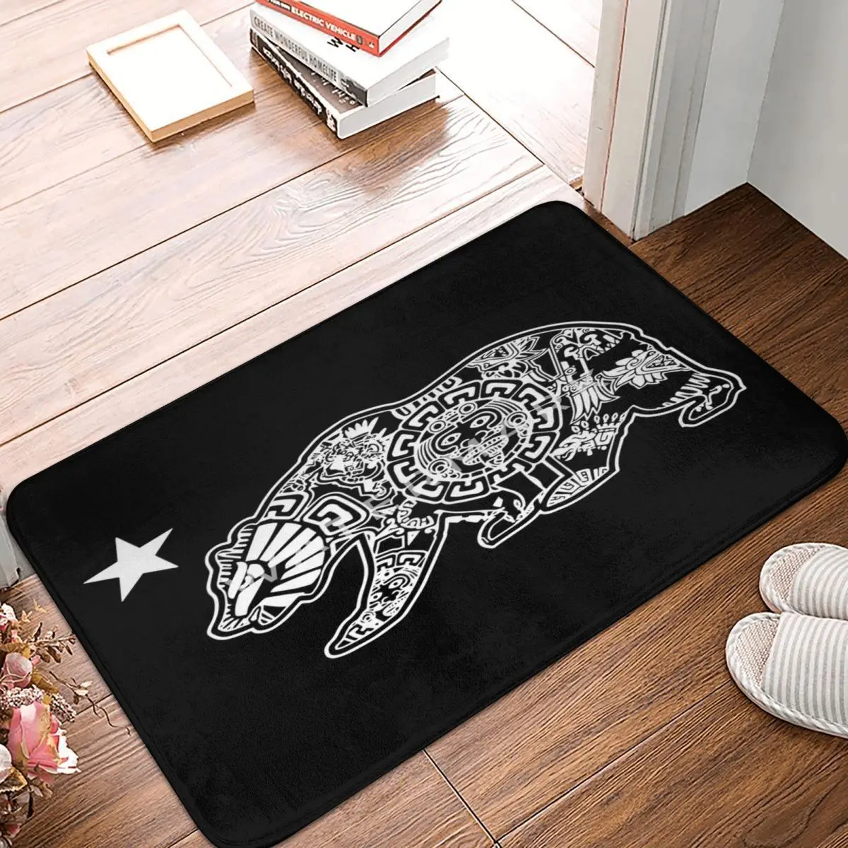 

California Aztec Calendar Bear Dope Carpet, Polyester Floor Mats Popular Practical Everyday Festivle Gifts Mats Customizable
