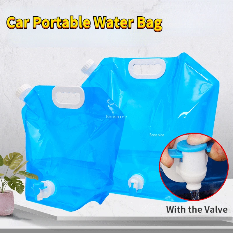

5/10L Outdoor Large Capacity Portable Foldable Car Water Bag Mountain Faucet Outdoor Camping Travel Drinking Carrier Container