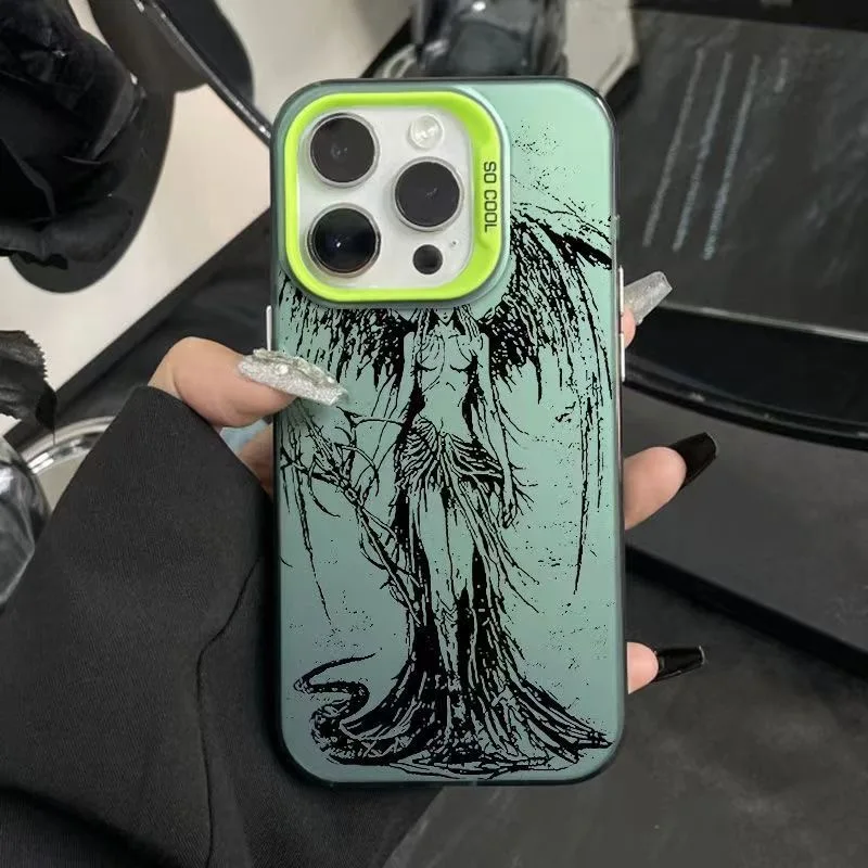 Ретро панк Ангел крутой Забавный для Samsung A73 A72 A55 A54 A53 A35 A34 A33 A32 A30 A24 A23 A22 A14 A05 4G 5G