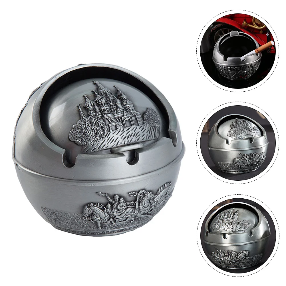 

1pc Ashtray Desktop Ornament Metal Ashtray Ashtray Tabletop Holder Decorative Tray