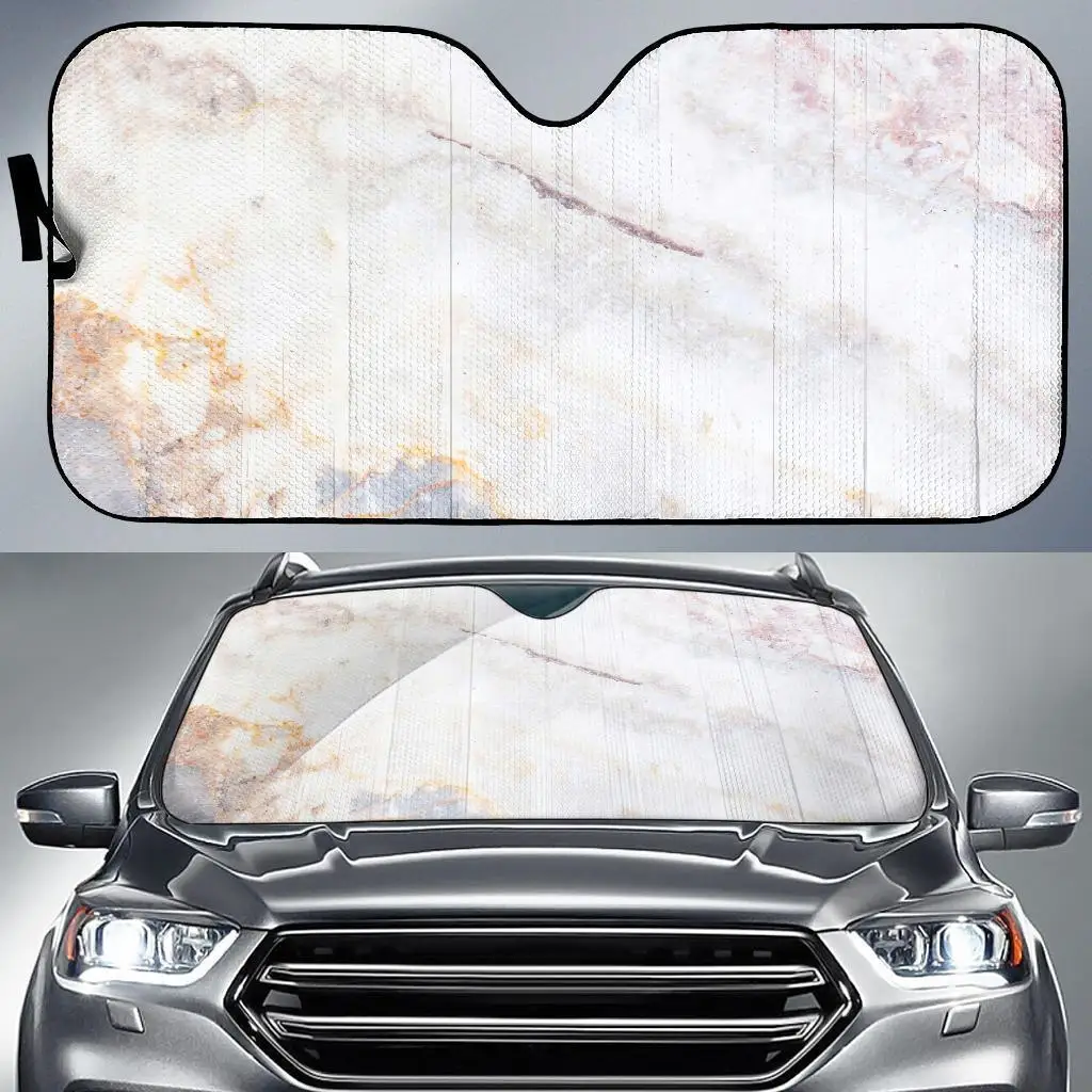 

Солнцезащитный козырек для автомобиля с принтом из розового, белого, серого мрамора