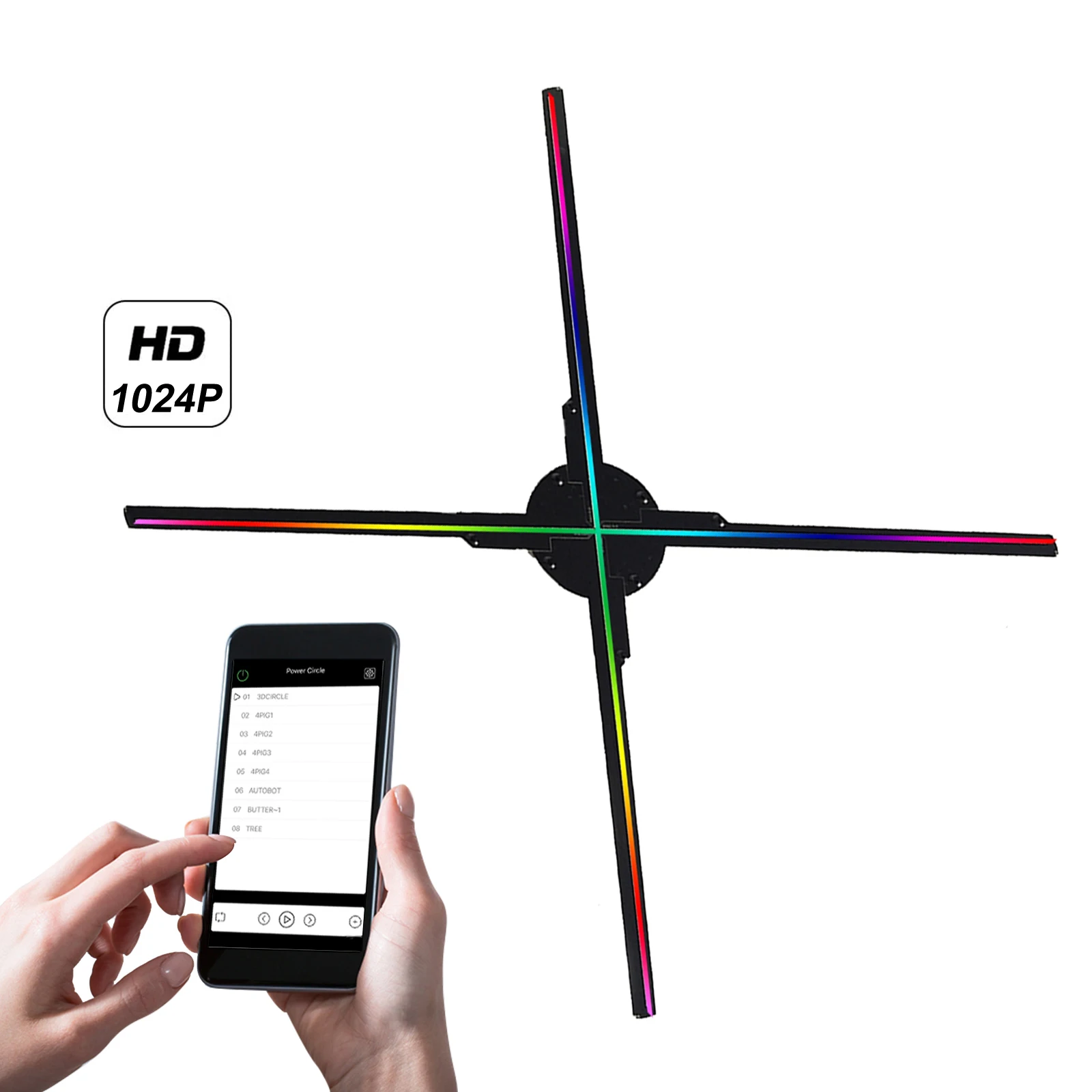 

Голографический 3D проектор, 80 см, Wi-Fi, 766 шт., светодиодный голографический проектор, вентилятор, рекламная машина, проигрыватель дисплея