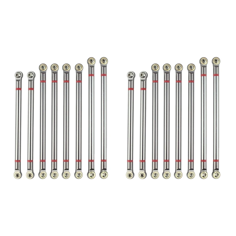 

16Pcs Wheelbase Link Rod Aluminum Alloy Link Rod 313mm for 1/10 Rc Car Crawler Axial Scx10