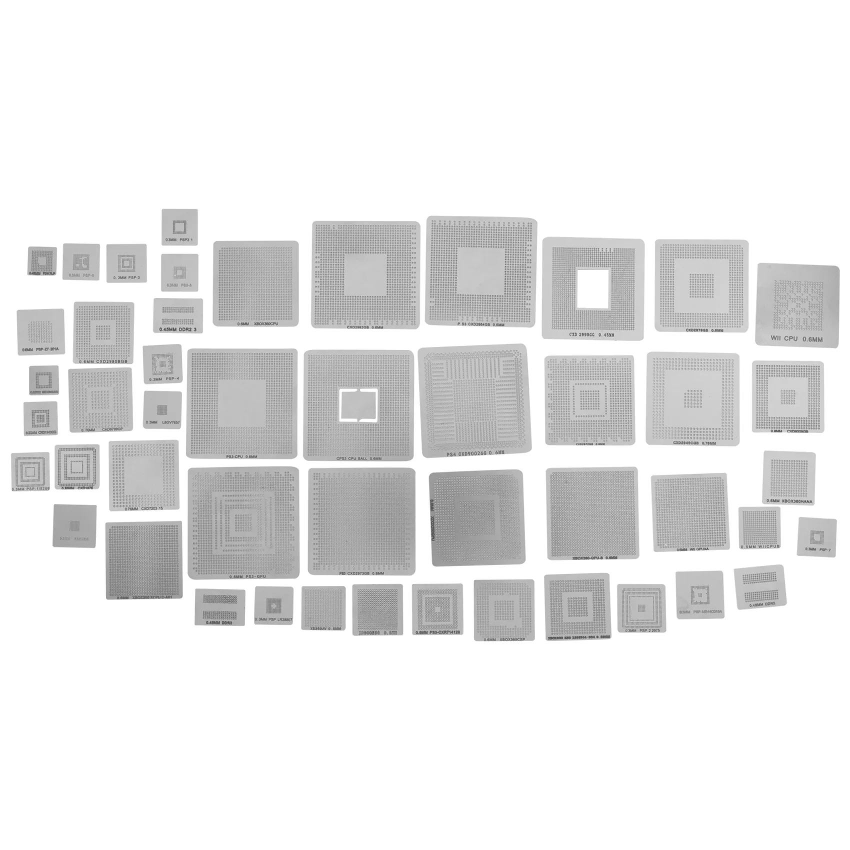 Реболлирование прямого нагрева универсальные трафареты для игровой консоли PS3