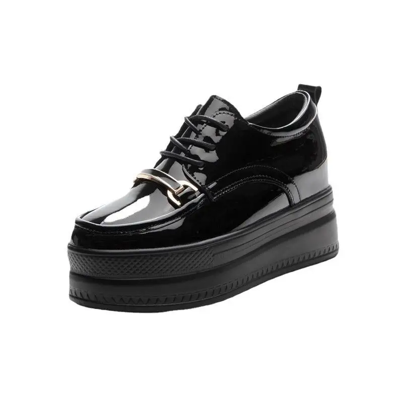 Маленькие кожаные туфли на платформе Muffin из натуральной кожи с лифтом женская