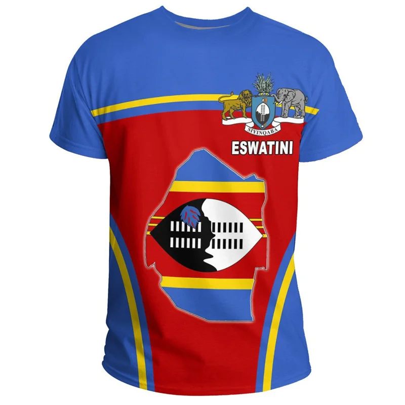 Лидер продаж футболка с 3D принтом Eswatini изображением герба оружия для мужчин топы