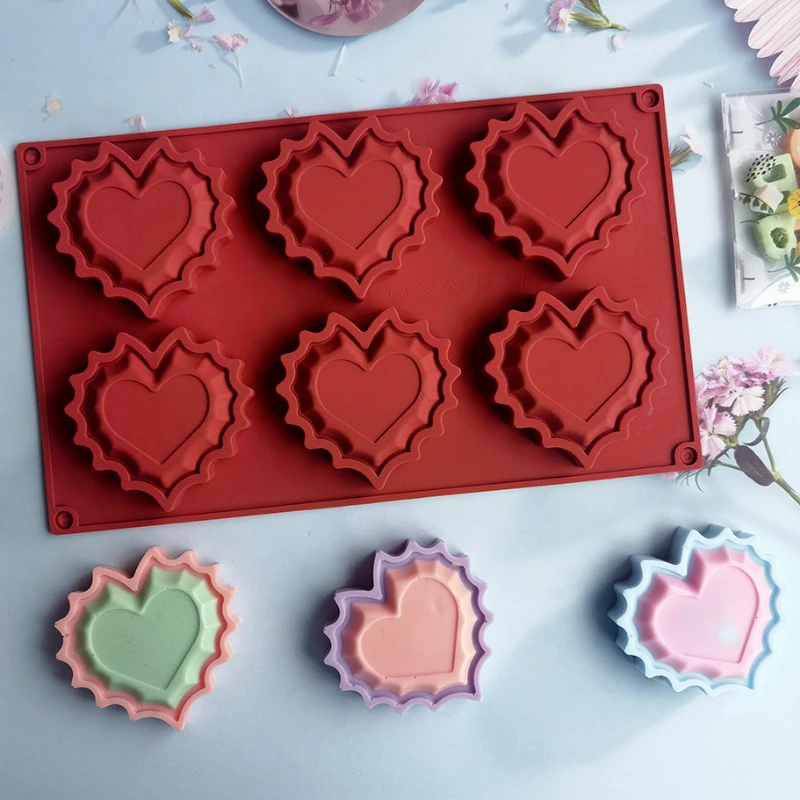 

Lace Love Silicone Chocolate Baking Mold Multicavity Heart Biscuit Jelly Ice Cube Mould Cake Decor DIY Soap Candle Making Gifts