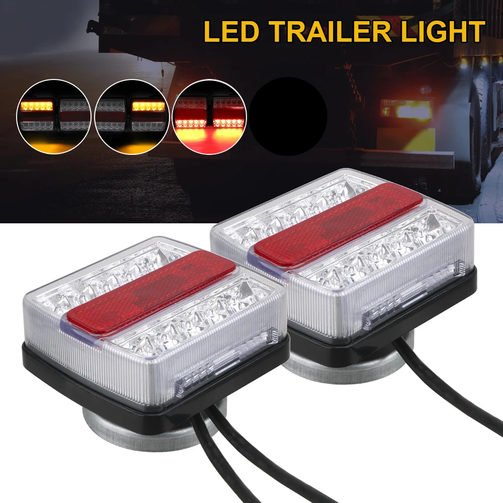 

12V Combination Towing Taillight 2 Piece/Set Car Truck Tail Light 16 LEDs Trailer Tail Light with Magnet
