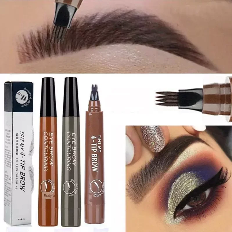 

Natural Eyebrow Four-Headed Pencil Waterproof 5-Colors Pencil Brown Gray Anti-sweat Eye Brow Makeup Tools