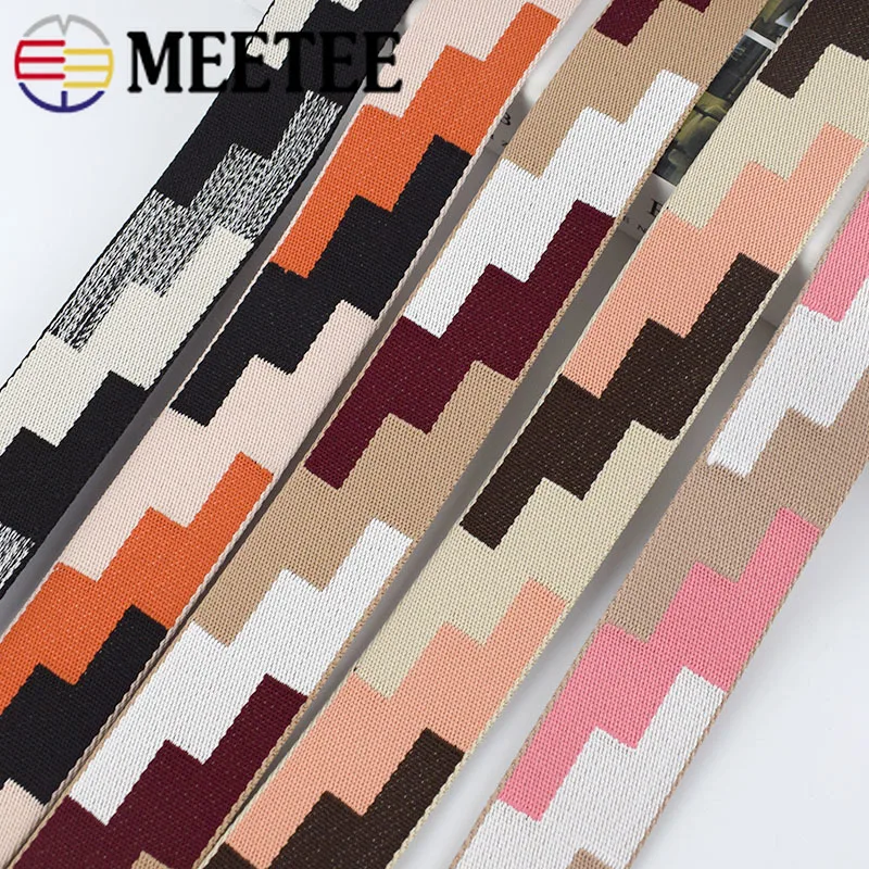 

2/4/8Meters Meetee 38mm Polyester Jacquard Webbing Luggage Decorative Belt Lace Ribbon DIY Bags Strap HomeTextile Accessories