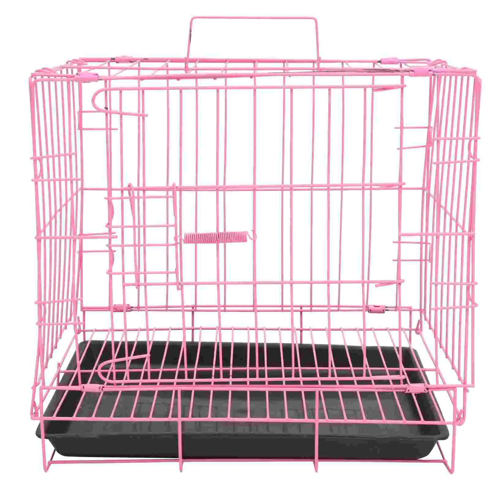

1Pc Folding Metal Crates, Pets Crate Kennel Cage Foldable Crate Equipped with Replacement Tray for Cat Rabbit| 35x26x34cm,