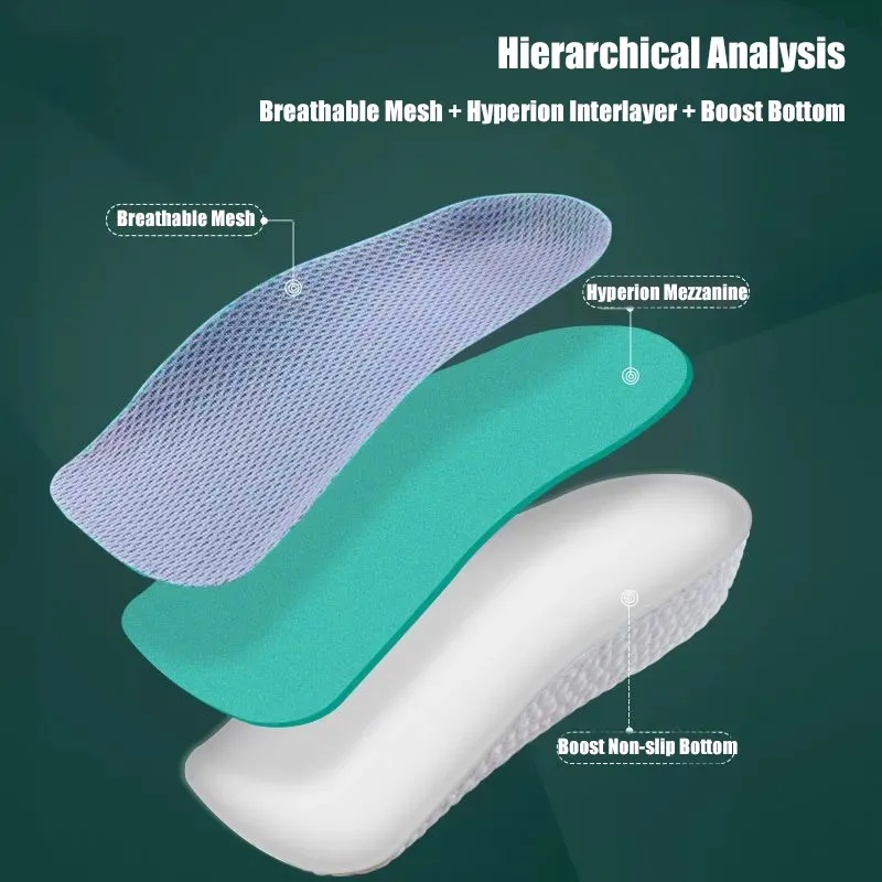 Height Increase Insoles for Shoes Men Women Flat Feet Arch Support Orthopedic Insoles Sneakers Heel Lift Memory Foam Shoe Pads