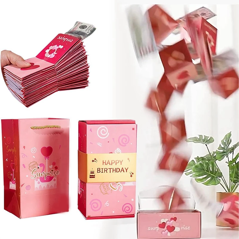 Christmas New Gift Box Money Pop Up Surprise Birthday Prank Box Red Envelope Cash Explosion Gift