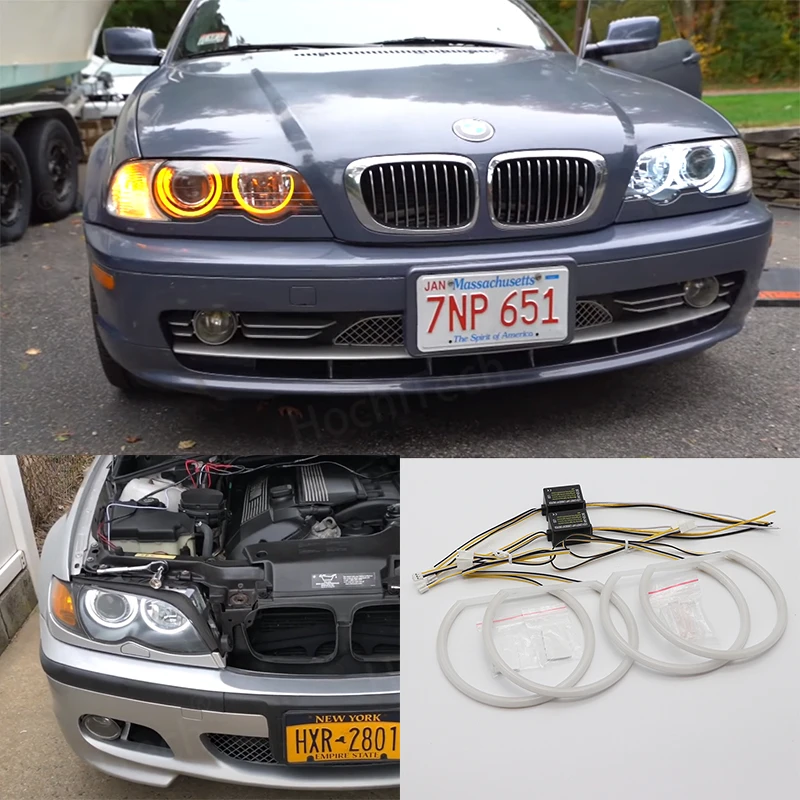 

for BMW 3 series E46 sedan touring wagon coupe compact 1998-2005 Car styling Milk White light SMD LED Angel Eyes Halo ring Kit
