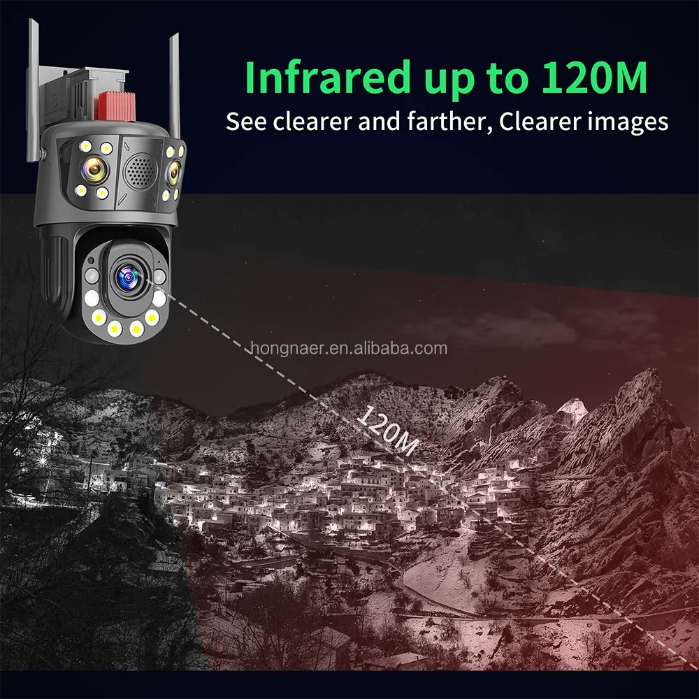 2024 Новая 12-мегапиксельная 3-объективная 50-кратная зум-беспроводная Wi-Fi домашняя