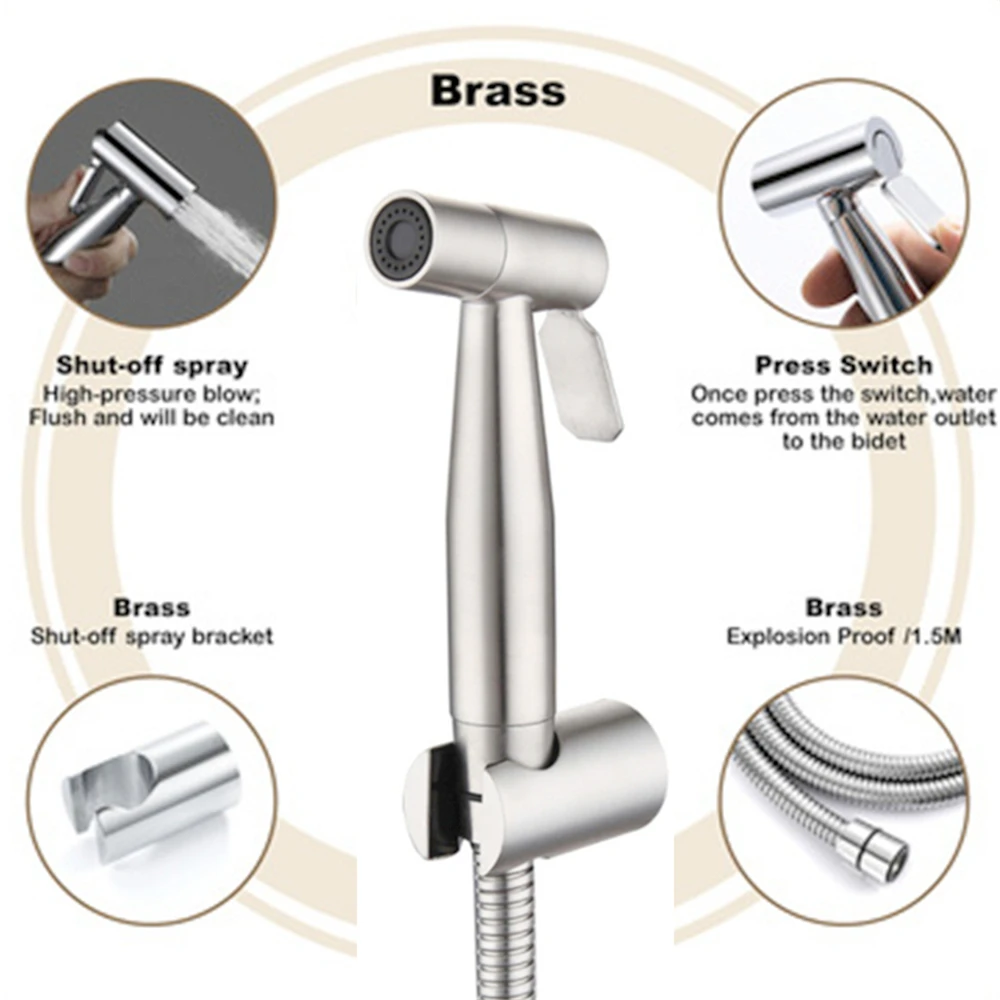 Биде опрыскиватель для биде Смесители унитаза ручной спрей из нержавеющей стали