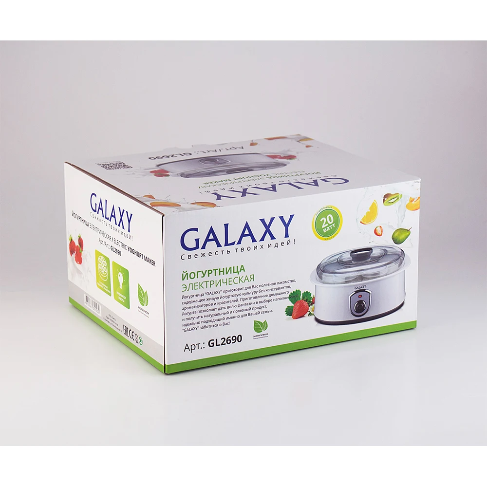 Йогуртница Galaxy GL 2690 (Мощность 20 Вт 7 стеклянных баночек по 200 мл низкое