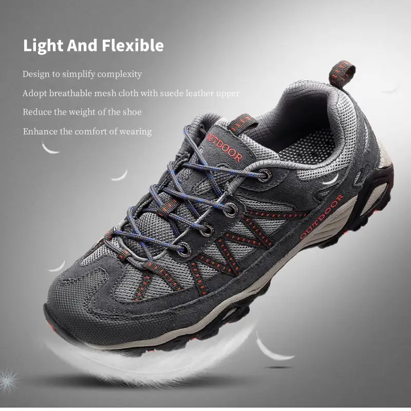 Мужская непромокаемая походная обувь для мужчин дышащие нескользящие кожаные