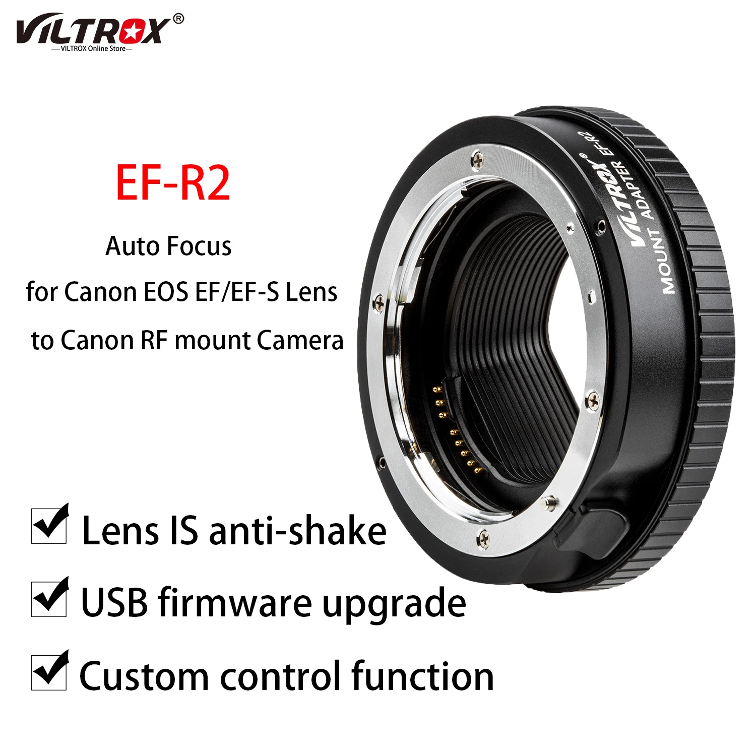 

Кольцо-адаптер Viltrox для крепления объектива с автофокусом для Canon EF/EF-R2 объектив для камеры Canon EOS R с функциональным кольцом управления
