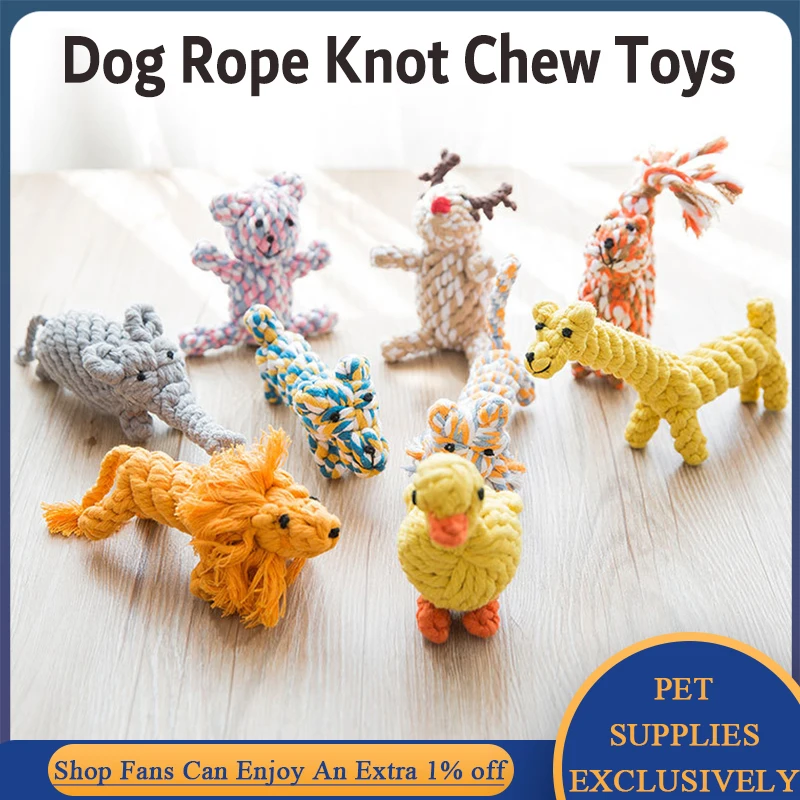 

Durable Pet Dog Chew Toys for Small Large Dogs Toy Interactive Cotton Rope Knot Puppy Teeth Cleaning Supplies Molar Toothbrush