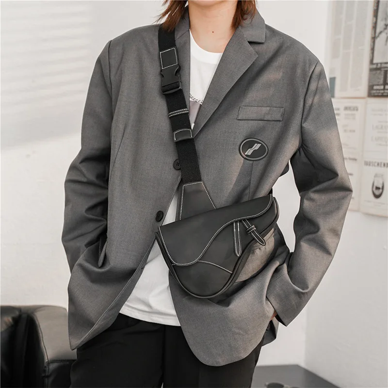 

Vintage Men's Sling Bags Small Multifunctional Bags Leather Messenger Crossbody Shoulder Bag Men Bag Saddle 2023 Horse Crazy