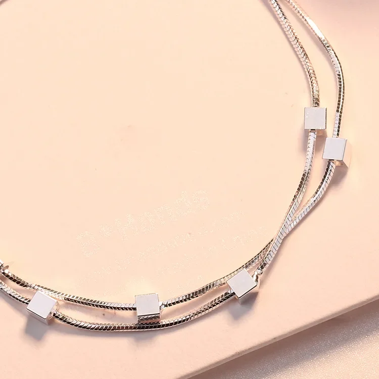 

Женский браслет из серебра 925 пробы, с квадратной цепочкой