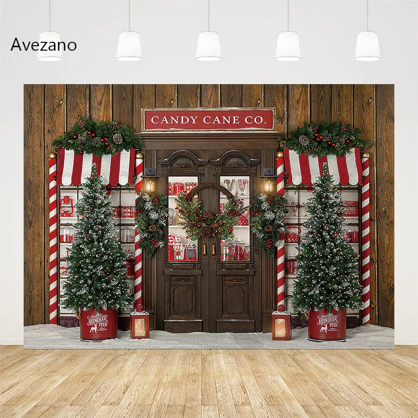 

Avezano Christmas Backdrop for Photography Candy Cane Co Sweet Family Holiday Portrait Decor Photoshoot Background Photo Studio