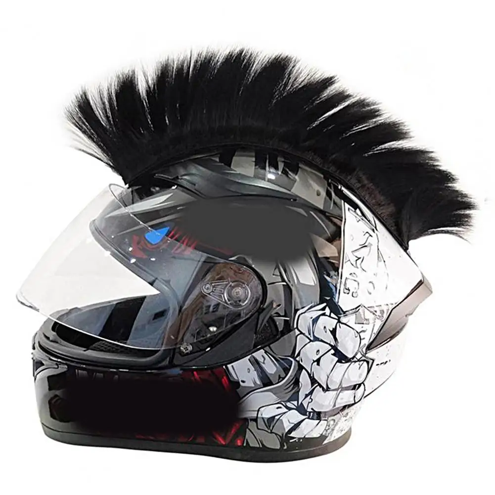 

Практичный шлем Mohawk, высокотемпературный Шелковый шлем, парик, съемный, яркий цвет, декоративный шлем, парик